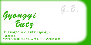 gyongyi butz business card